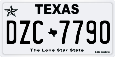 TX license plate DZC7790