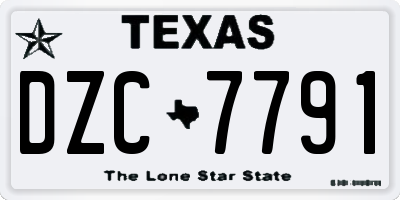 TX license plate DZC7791