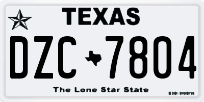 TX license plate DZC7804