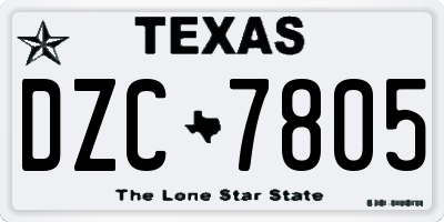 TX license plate DZC7805