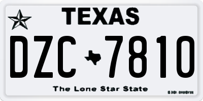 TX license plate DZC7810