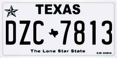 TX license plate DZC7813