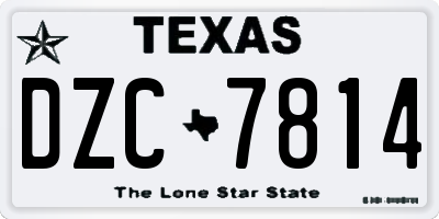 TX license plate DZC7814