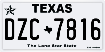 TX license plate DZC7816