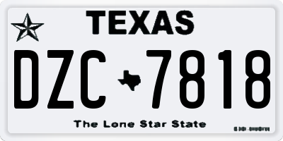 TX license plate DZC7818