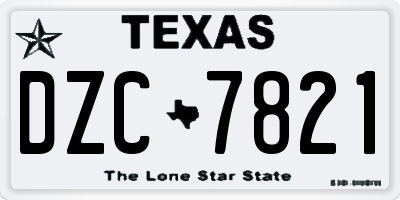 TX license plate DZC7821