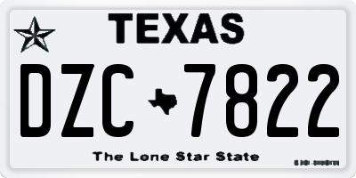 TX license plate DZC7822