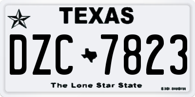 TX license plate DZC7823