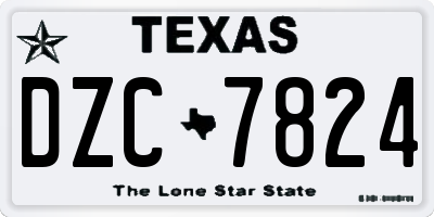 TX license plate DZC7824