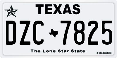 TX license plate DZC7825