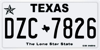 TX license plate DZC7826