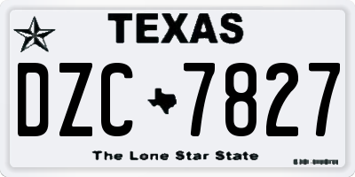 TX license plate DZC7827