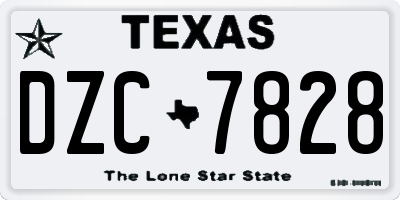 TX license plate DZC7828