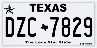 TX license plate DZC7829