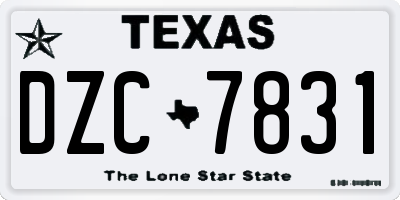 TX license plate DZC7831