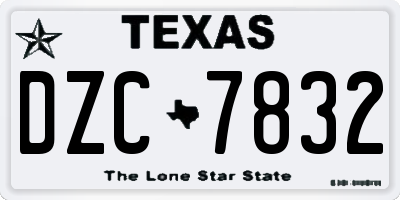 TX license plate DZC7832