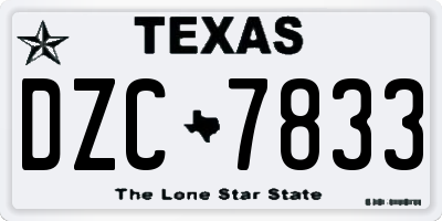 TX license plate DZC7833
