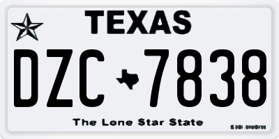TX license plate DZC7838
