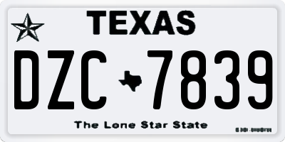TX license plate DZC7839