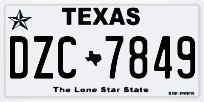 TX license plate DZC7849