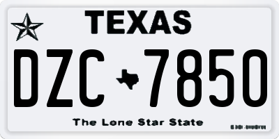 TX license plate DZC7850