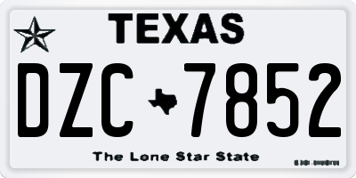 TX license plate DZC7852