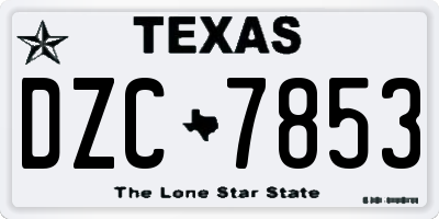 TX license plate DZC7853