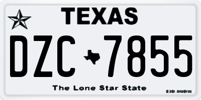 TX license plate DZC7855