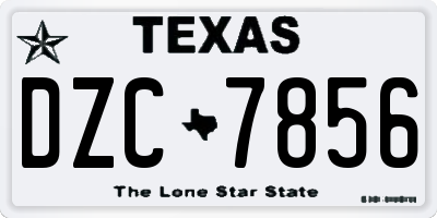 TX license plate DZC7856