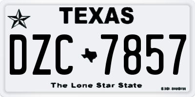 TX license plate DZC7857
