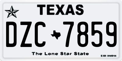 TX license plate DZC7859