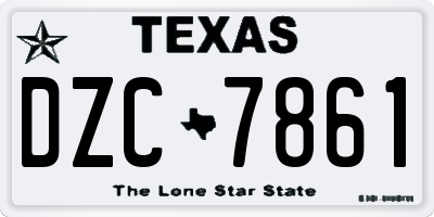 TX license plate DZC7861