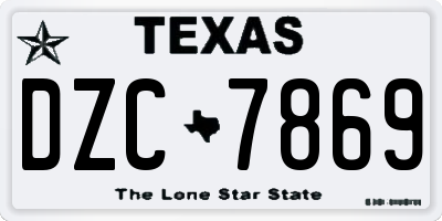 TX license plate DZC7869