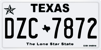 TX license plate DZC7872