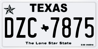TX license plate DZC7875