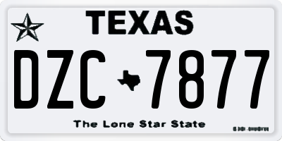 TX license plate DZC7877