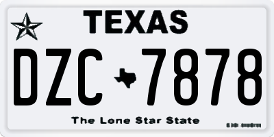 TX license plate DZC7878