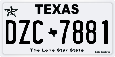 TX license plate DZC7881
