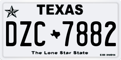 TX license plate DZC7882