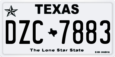 TX license plate DZC7883