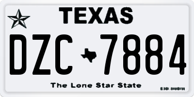 TX license plate DZC7884