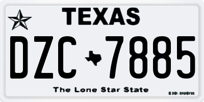 TX license plate DZC7885