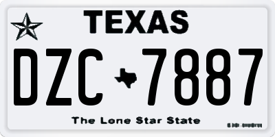 TX license plate DZC7887