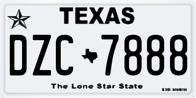 TX license plate DZC7888