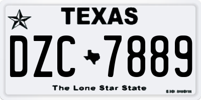 TX license plate DZC7889