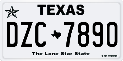 TX license plate DZC7890