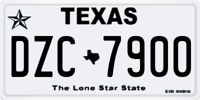 TX license plate DZC7900