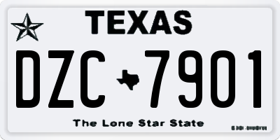 TX license plate DZC7901