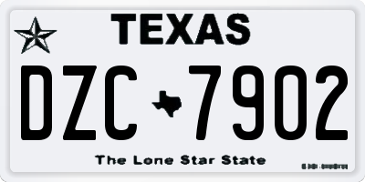 TX license plate DZC7902