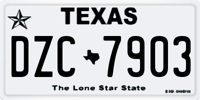 TX license plate DZC7903